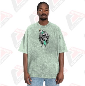 T-shirt élégant délavé à l'acide pour femmes avec appliques et patchs écologiques 100% coton Summer Denim Batik Corduroy - Product Image 2