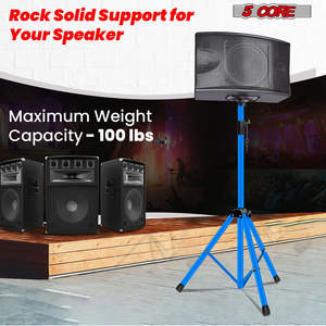 5 Core Speaker Stand Height Adjustable PA DJ <b>Tripod</b> Studio Monitor Stands w 35mm Compatible Insert - Product Image 3