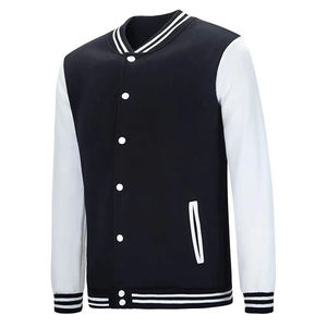 OEM Custom Men's Varsity Baseball Jacket with Embroidery Chenille <b>Patches</b> Stand Winter Letterman Varsity Sleeves Genuine Leather - Product Image 2