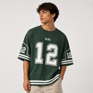 Camiseta Deportiva de Fútbol Americano Personalizada con Estampado Hip Hop, Manga Corta, Secado Rápido, Transpirable, Malla 100% Poliéster, Lisa, para Adultos - Product Image 4