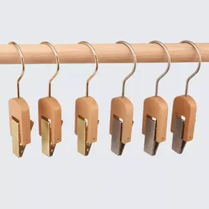 Kayın ahşap önyükleme askıları toptan ayakkabı çorap klipler askı 10 paket taşınabilir clothespins tek klip altın askıları