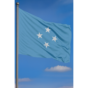 Drapeau extérieur des États fédérés de Micronésie 3x5 pieds, imprimé numériquement, en soie plastique, avec logo personnalisé, mât en aluminium pour automobile - Product Image 3