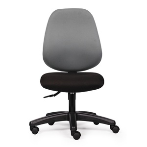 HOM1024-03 Chaise de bureau pivotante contemporaine avec design ergonomique, appui-tête réglable en hauteur, dossier en tissu rembourré, base en plastique - Product Image 1