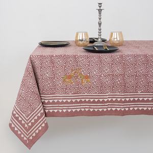 Oferta Especial: Juego de Manteles 100% Algodón Hechos a Mano con Estampado Floral a Rayas Dabu, Ecológicos - Product Image 5