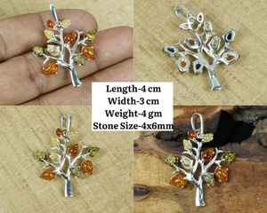 Pendentif en ambre de la Baltique fait main en argent Sterling 925 bijoux en pierres précieuses élégant collier en pierre d'ambre cadeau pour elle - Product Image 3