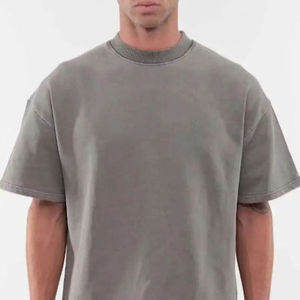 Fabricante personalizado hombres caja en blanco corte camiseta Boxy Fit 100% algodón camisa con espalda estampado gráfico de gran tamaño Boxy camisetas hombres - Product Image 2