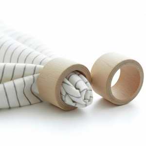 Anneau de serviette en bois avec un aspect tendance poli blanc fait à la main, best-seller - nouveau - Product Image 1