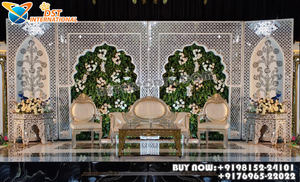 Décoration de stand pour événement de mariage pakistanais Walima, thème moghol, scène de mariage miroir de haute qualité pour événements polyvalents aux États-Unis - Product Image 4