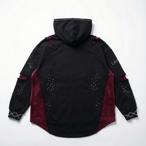 Sudadera con Capucha de Invierno para Hombre, Estilo Vintage, Personalizada, al por Mayor, de Moda, con Pedrería Bordada, Estilo Desgastado, 2026 - Product Image 3