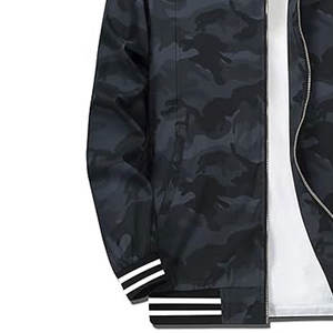 Qualité professionnelle hommes Slim Fit léger coupe-vent veste classique Camouflage Varsity Bomber manteau grande taille en toile - Product Image 4