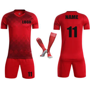 Personalización Nuevo logotipo Número Equipo de fútbol Ropa deportiva Tela de secado rápido Camiseta de fútbol Ropa de uniforme de jugadores de fútbol unisex Jerseys - Product Image 1