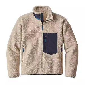 Venta al por mayor de tela suave transpirable cómoda chaquetas de lana para hombres cálida temporada de invierno cremallera completa chaquetas de lana fabricante