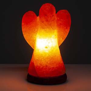 Anwar Natural Rock Salt ANGEL Lamp Pink Pakistani Maker Artesanías naturales hechas a mano - Product Image 4
