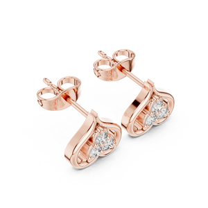 Lab Diamond <b>Heart</b> Shape <b>Earrings</b> 0.24 CT 18KT, 14KT, 10KT Gold & 925 <b>Silver</b> Rose, Yellow, White Gold VVS-VS Clarity, - Product Image 5