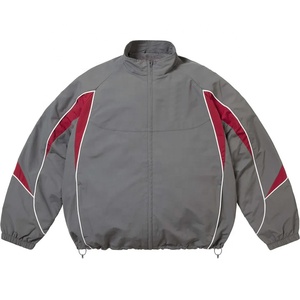 Chaqueta cortavientos personalizada con cremallera, estilo retro, para hombre, con bloques de color, de nailon estampado, de verano, de la mejor calidad. - Product Image 1