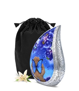 โกศหยดน้ําตาผีเสื้อสําหรับเถ้าผู้ใหญ่หญิงและชาย - ผีเสื้อสําหรับเถ้ามนุษย์พร้อมกระเป๋า - โกศเผาศพสีน้ําเงินสําหรับผู้หญิง - Product Image 6