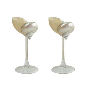 Copas de vino de concha marina, elegantes copas de vino de concha natural para ambientes de comedor inspirados en el océano, hechas por artesanos vietnamitas - Product Image 2
