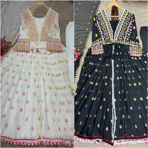 ชุดแต่งกายสำหรับงานปาร์ตี้ดีไซน์ใหม่พื้นล่างและดูปองตาพร้อมงานปักลวดลายหนา - Product Image 4