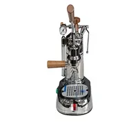 Cafetera eléctrica semiautomática plateada de acero inoxidable con 15 bares de presión