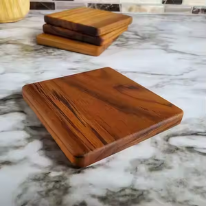 Juego de madera para oficina en casa o fines de regalo posavasos de madera de nogal para rituales espirituales de artesanía creciente - Product Image 1