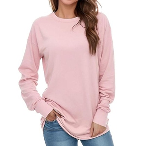 Sweat-shirt pour femme en coton 100% de haute qualité, surdimensionné, épaules tombantes, streetwear d'hiver, pull personnalisé avec logo, prix bas - Product Image 1