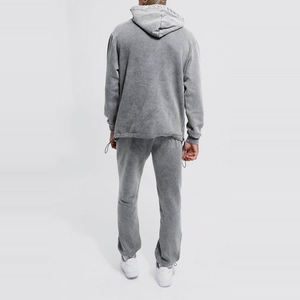 Conjunto de Ropa Deportiva para Hombre de Invierno con Logotipo Personalizado de Alta Calidad y Buen Precio, Sudadera con Capucha y Pantalones Deportivos Lavados al Ácido - Product Image 2