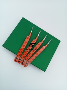 Pince à épiler d'extension de cils enduite de papier entièrement personnalisable Pointe en fibre à 90 degrés Volume durable en acier inoxydable - Product Image 3