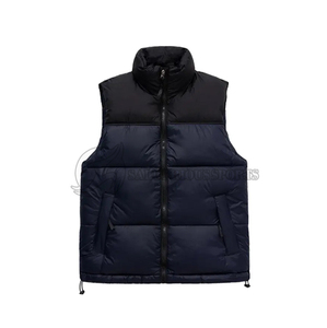 Veste matelassée pour homme en coton, bicolore, respirante, coupe-vent, pour l'extérieur, fermeture éclair écologique, logo personnalisé - Product Image 2
