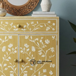 Armoire de rangement florale en incrustation d'os de luxe de haute qualité, buffet en bois fait à la main pour la chambre à coucher, le couloir, la salle à manger, l'exportation - Product Image 2
