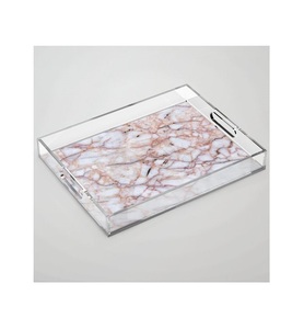 Plateau de service de nourriture en acrylique de forme carrée de conception fabuleuse plateau en acrylique de qualité de luxe plateau de service à thé et à café au meilleur prix - Product Image 5