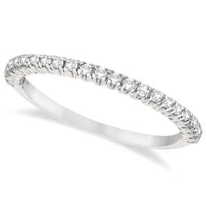 Bague demi-éternité en diamant empilable 0,25 ct en palladium sertie pavé, accessoire de bijouterie élégant - Product Image 1