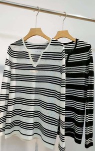 เสื้อสเวตเตอร์คอกลมแขนยาวสำหรับผู้หญิงเสื้อสเวตเตอร์ถักผ้าบางๆระบายอากาศได้ดี - Product Image 4