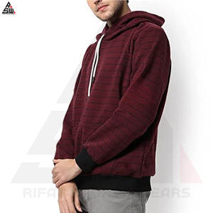 Sweat à capuche en molleton épais épais et solide pour l'hiver 100% coton pour hommes avec logo personnalisé en gros - Product Image 3