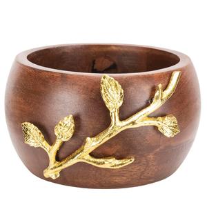 Grand ensemble de saladiers en bois d'acacia poli et élégant comprenant des ustensiles de service pour fruits et salades Bols en bois Alad - Product Image 1