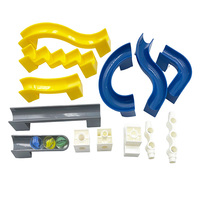 PLOMA 98 pièces Blocs de construction classiques pour circuit de billes - Jouet éducatif en plastique/verre non toxique, 6 pistes, Apprentissage STEAM