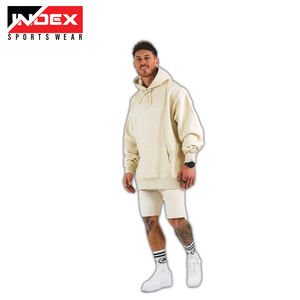 Venta al por mayor de chándal personalizados en blanco Unisex Jogging Wear de dos piezas Sudadera con capucha Pantalones cortos Conjunto de chándal para hombre con logotipos personalizados - Product Image 2
