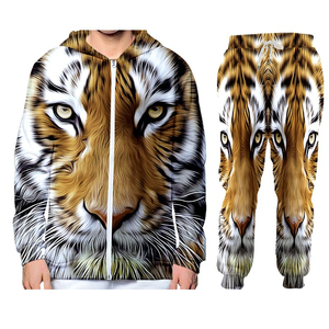 Trajes de jogging blancos de poliéster 100% para hombre con logotipo sublimado Conjunto de 2 piezas transpirable para estilo sólido de invierno - Product Image 5