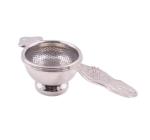 Passoire à purée ronde en laiton à long manche pour utiliser le liquide hors de la nourriture Passoire à thé en laiton Passoire à purée ronde AntiqueDesign - Product Image 3