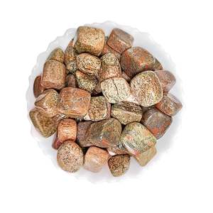 หินอัญมณี unakite ขัดเงาด้วยมือ-สมดุลทางอารมณ์และจักระหัวใจคริสตัลแบบไม่สั่นไหวมีพลังงานบวกและการต่อลงดิน - Product Image 2