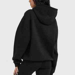 New Arrival Oversize Women Heavyweight 100% Cotton <b>Hoodies</b> with Drop Shoulder Long Sleeves Winter Screen Print Letters <b>Hoodies</b> - Product Image 5