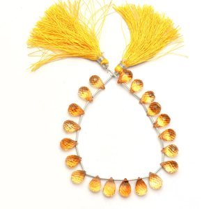 AAA citrino 8x12mm piedras preciosas lágrima Briolette cuentas miel citrino piedras preciosas semipreciosas cuentas de gota facetadas para la fabricación de joyas - Product Image 3