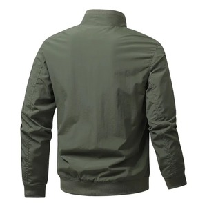 Veste de vol décontractée pour hommes délavée à col montant multi-poches printemps automne nouveau style vestes de loisirs et de travail - Product Image 2