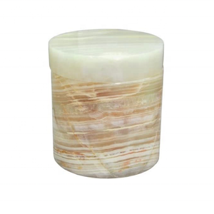 Urne funéraire cylindrique de Style marbre blanc classique finition lisse élégante urne commémorative de qualité supérieure personnalisée à la main - Product Image 2