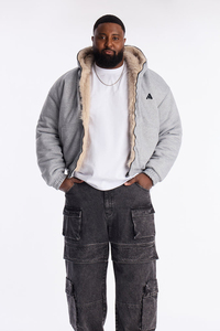 Veste en polaire à capuche décontractée pour homme, automne, épaisse, coupe-vent, 100% coton, imprimé personnalisé, fermeture éclair, manches régulières - Product Image 2