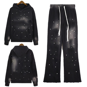 ชุดวอร์มซักได้สำหรับผู้ใหญ่เสื้อผ้าฤดูหนาวมีรายละเอียดพลอยเทียมระบายอากาศชุดสไตล์พลัสไซส์ - Product Image 1