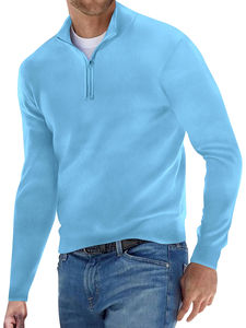 OEM personnalisé demi-fermeture éclair Gym Active Wear sweat-shirt surdimensionné demi-fermeture éclair pour hommes basique coton mélangé demi-fermeture éclair sweats - Product Image 4