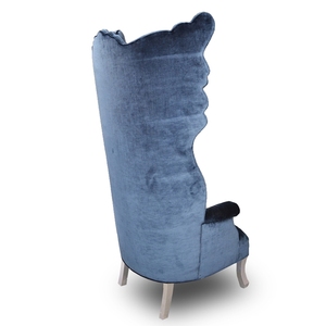 Blue Luxury Velvet Throne <b>Arm</b> <b>Chair</b> High Quality Cushioned Fabric Modern Home Decor High-Bone Inlay Console Stool Metal - Product Image 6
