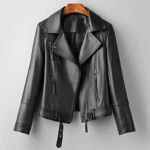 Chaqueta de Cuero de Invierno para Mujer de Alta Calidad al por Mayor, Cuero Vacuno Genuino, Transpirable, Resistente al Viento, Cierre de Cremallera, Personalizable OEM - Product Image 1