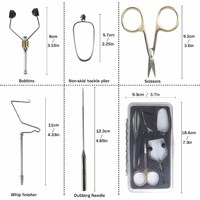 Kit de herramientas para atado de moscas - Portátil, 5 piezas: Bobinas Whip Finisher, Alicates para Hackle e Hilador de Agujas para Pesca con Mosca de Trucha