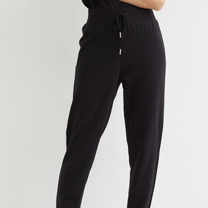 Automne hiver décontracté couleur unie pantalon ample jambe droite pantalon empilé taille élastique cordon femmes pantalons de survêtement - Product Image 3
